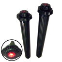 LED付プラ・モグラ防除器 2本組 グリーン ( '4935682023657 / ATC10262316 )【 モグラ退治 モグラ除け 害獣退治 害獣駆除 畑 モグラ 超音波 電池式 乾電池 】【 コンパル 】【14CD】