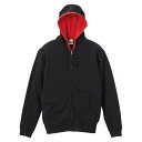 10.0オンス スウェットフルジップパーカー(パイル) ブラック/レッド ( 521301-2050-S / UNA10354523 )【 ユナイテッドアスレ 】【14CD】