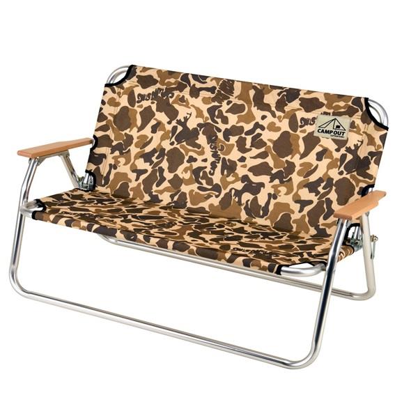 UC-1628 キャンプアウト アルミ背付ベンチ(カモフラージュ) (CAG10367504) 【 CAPTAINSTAG 】【QCB27】