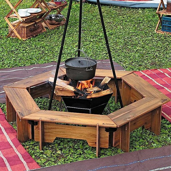 テーブル 机 グリル テーブル バーベキュー BBQ キャンプ キャプテンスタッグ クラシックス ヘキサ セット 137 ( CAG10544453 / UP-1038 )【QCB27】