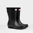 長靴 ブーツ レインブーツ レインシューズ ショートブーツ 防水 雨具 ハンター レディース WFS1013RMA-BLK-3 ORIG BACK ADJ SH...