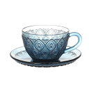 カップ ガラス グラスカップ ソーサー A615-818BL GLASS CUP and SAUCER FIORE BLUE 【DTN】【14CD】