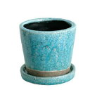 ポット おしゃれ 植木鉢 カラーポット CH15-G527TQ COLOR GLAZED POT TURQUOISE 【DTN】【14CD】