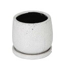 ポット おしゃれ 植木鉢 ラウンドポット K655-851MWT GLAZED POT ROUND WHITE M 【DTN】【14CD】