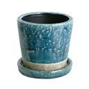 ポット おしゃれ 植木鉢 カラーポット CH13-G476MBL COLOR GLAZED POT MIDNIGHT BLUE 【DTN】【14CD】