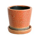 ポット おしゃれ 植木鉢 カラーポット CH13-G476OR COLOR GLAZED POT ORANGE 【DTN】【14CD】