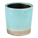 |bg  Aؔ J[|bg CH14-G516TQ COLOR GLAZED POT TURQUOISE yDTNzy14CDz