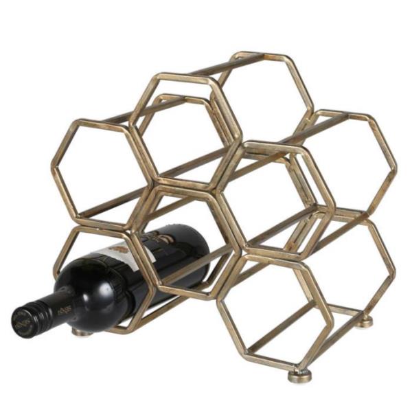 磻å   K19-0116AGD HONEYCOMB WINE RACK ANTIQUE GOLD DTNۡ14CD...