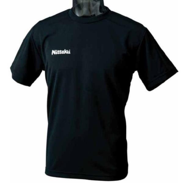 Tシャツ レディース メンズ ドライTシャツ 卓球 ウエア Tシャツ 半そで 男女兼用 ユニセックス ブラック 【NIT】【14CD】