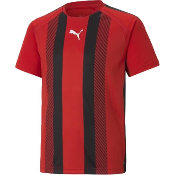 サッカーTシャツ キッズ 半袖 キッズ トップス キッズ  TEAMLIGA ストライプ ゲームシャツ JR PUMA RD-PUMA 