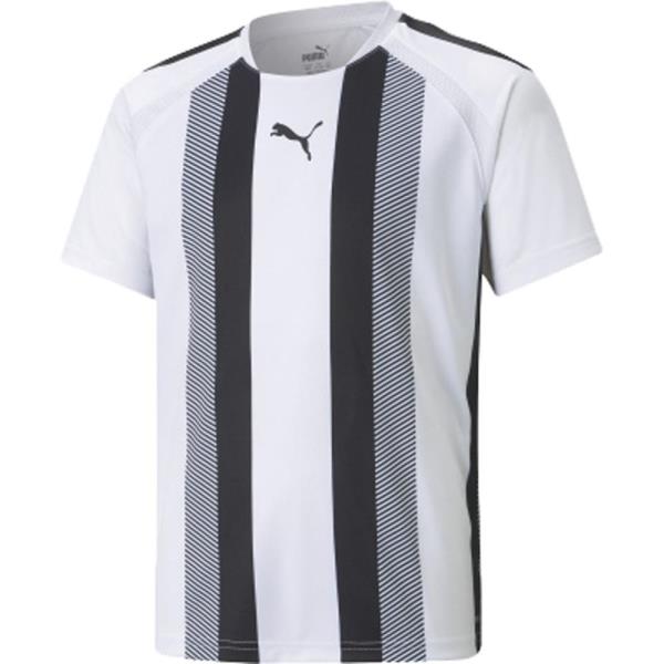 サッカーTシャツ キッズ 半袖 キッズ トップス キッズ  TEAMLIGA ストライプ ゲームシャツ JR PUMA WHT-PU 