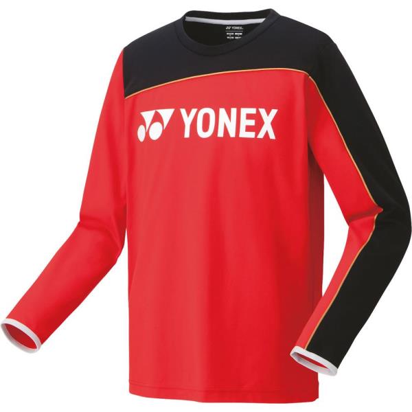 テニスウェア バドミントンウェア ロングTシャツ ユニライトトレーナー サンセットレッド 【YNX】【14CD】