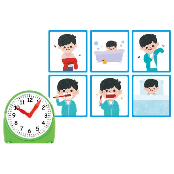 時計練習 知育玩具 景品 7433 配列イラストカード 時計セット 【AC】【14CD】