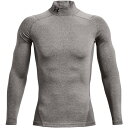 アンダーシャツ メンズ ロンT メンズ UAコールドギアアーマー コンプレッション モックシャツ メンズ コンプレッションシャツ CGT/BLK 【UDR】【14CD】(4)