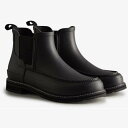 長靴 メンズ ショートブーツ メンズ レインブーツ メンズ MENS REFINED MOCK-TOE CHELSEA BLACK/BLACK 【HUN】【14CD】