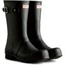 C Y Cu[c Y CV[Y Y MENS ORIGINAL SHORT HUNTER TRI COLOUR LOGO BACKSTRAP BOOT BLACK yHUNz