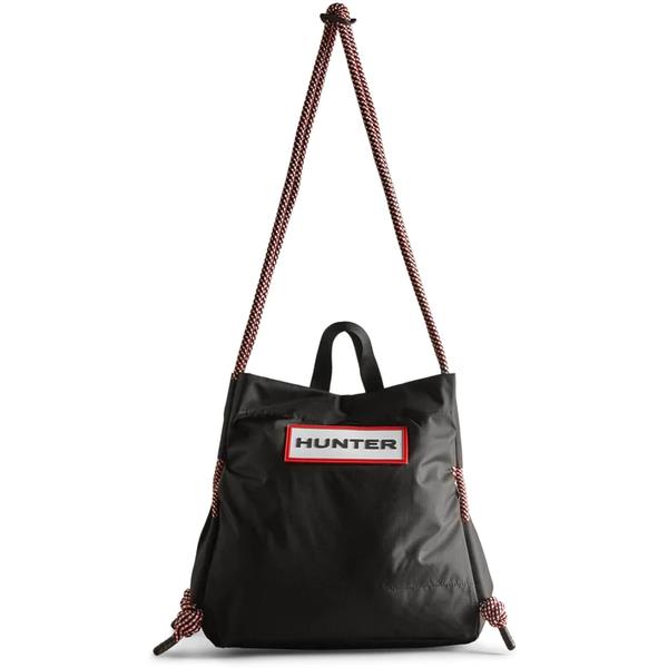 トートバッグ ショルダーバッグ ハンター バッグ UBS1517NRS-RBO TRAVEL RIPSTOP TOTE BLACK/RED BOX LOGO 【HUN】