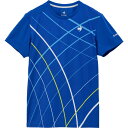 テニスウェア メンズ Tシャツ テニス メンズ グラフィックゲームシャツ ブルー 【LCQ】