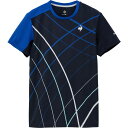 テニスウェア メンズ Tシャツ テニス メンズ グラフィックゲームシャツ ネイビー 【LCQ】