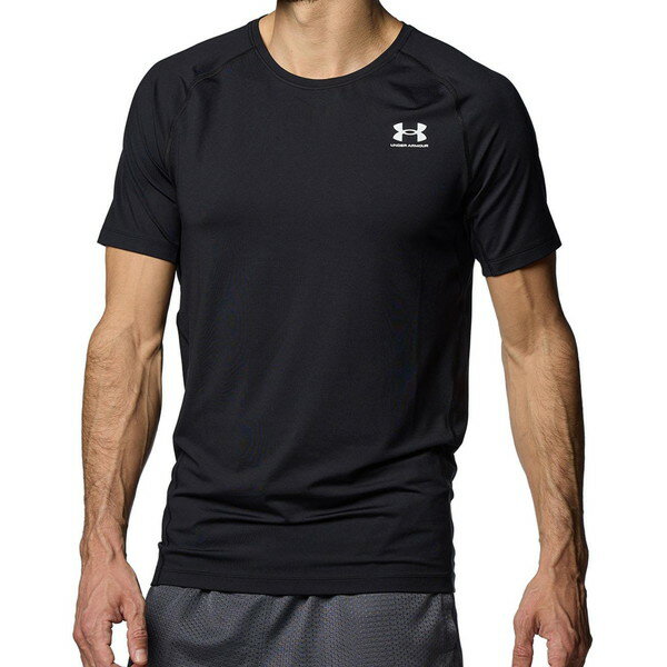 Tシャツ メンズ 半袖 【メール便発送】 UAヒートギア フィッティド ショートスリーブシャツ Black【36CE】