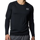 ロンT メンズ ロングTシャツ 【メール便発送】 UAヒートギア フィッティド ロングスリーブシャツ Black