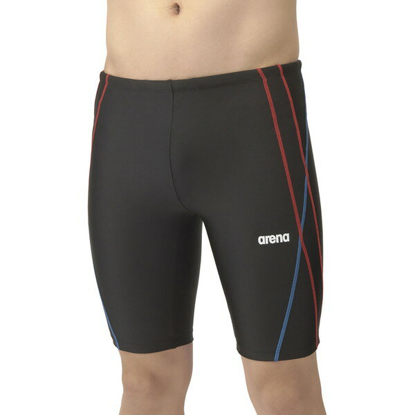 水着 ハーフレッグ メンズ フィットネススパッツ ハーフレッグ ブラック×レッド 【ARN】【36CE】