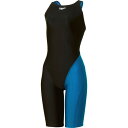 水着 競泳水着 膝上 4分丈 FLEX Σν Semi Openback Kneeskin(I) ブラック×ブルー 【JSS】