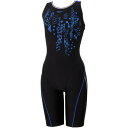 水着 フィットネス スイミング Crash Dot Loosen Kneeskin ブラック×ブルー 【JSS】