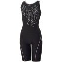水着 フィットネス スイミング Crash Dot Loosen Kneeskin ブラック×シルバー 【JSS】