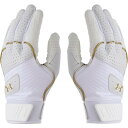 手袋 グローブ バッティンググローブ UAハーパー プロ バッティンググローブ White/White/Metallic Gold 【UDR】