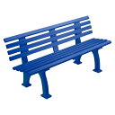 ベンチ 樹脂 背付き D-7555B 樹脂ベンチ 1500(ブルー) 【DAN】