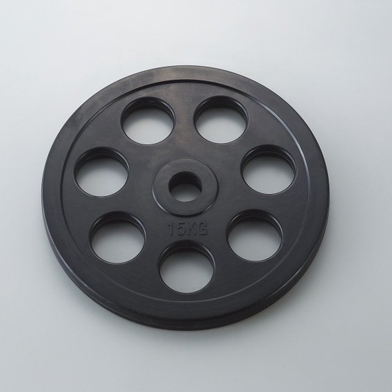 バーベル ダンノ D-5874 穴付ラバーバーベルプレート 15kg(穴直径51mm) (DAN)