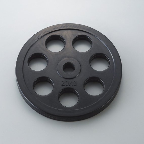 バーベル ダンノ D-5875 穴付ラバーバーベルプレート　20kg（穴直径51mm） (DAN)【36CE】