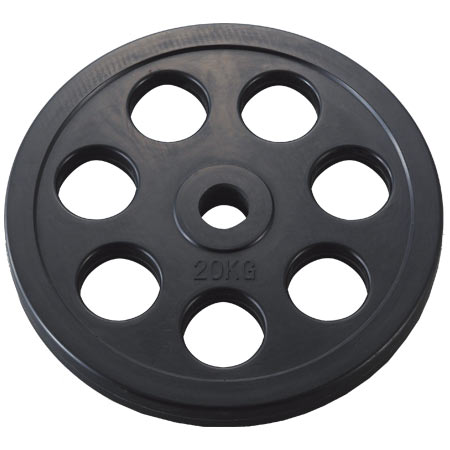バーベル ダンノ D-5015 穴付ラバーバーベルプレート28 20kg (DAN)【36CE】