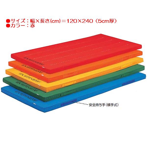 カラー体操マット エバニュー EKM037 エコ・抗菌カラーコンビマットすべり止付(枚)(赤) (ENW)
