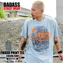 BADASS Finger print バダス 半袖 Tシャツ 