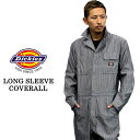 待望の再入荷!Dickies ディッキーズ U.S直輸入 ワークウェア 長袖ツナギ フィッシャーストライプ オールインワン ツナギ ミリタリー ワークパンツ メンズ チノパン ストレート スリム スキニ— カジュアル メンズ ファッション あす楽 アメカジ ストリート ルード スケート