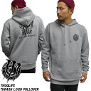 待望の再入荷！！ THUGLIFE / サグライフ プルパーカー THRASH LOGO PULL OVER スラッシュロゴプルオーバー グレーメンズファッション トップス アウター大 小 プルオーバー パーカ 秋冬 メンズ 冬物 秋物 裏起毛 スウェットプリント 無地 フード