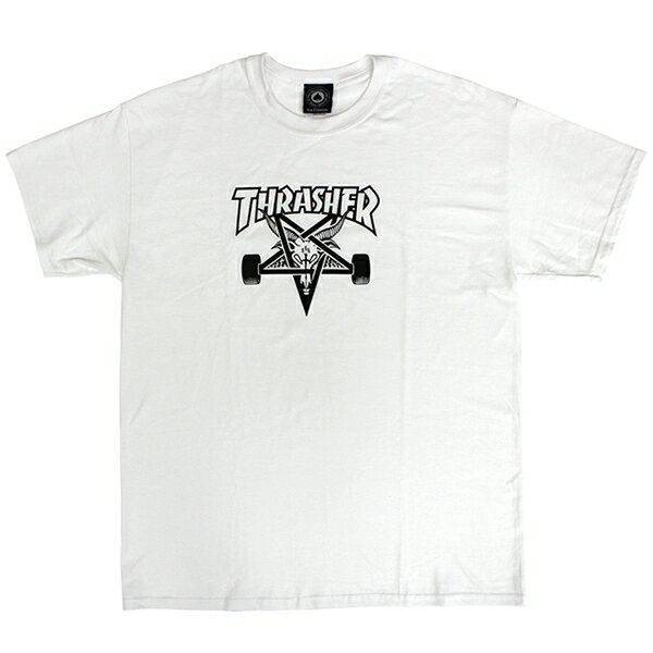 THRASHER スラッシャー US直輸入 半袖Tシャツ SKATEGOAT S/S Tシャツ ホワイト 白 スケーター SKATE ストリート STREET B系 メンズ レディース ファッション あす楽 即日発送 スケート スポーツ SPORTS 春 夏 ロゴ LOGO プリント アイコン