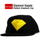 DIAMOND SUPPLY ダイヤモンド サプライ スナップバックキャップ ブラック×イエローLA ダイアモンドサプライ 帽子 バッグ 時計 ストリート スケート ストリート メンズ ファッション