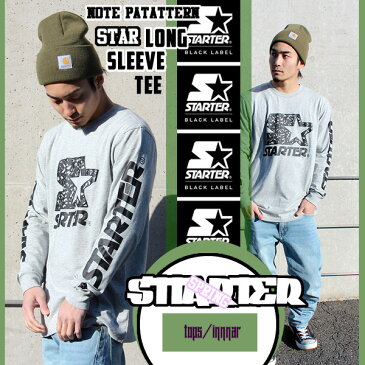 STARTER BLACK LABEL スターター ブラックレーベル STAR 長袖Tシャツ ロンT ロングスリーブ カットソー グレー 灰 トップス 春 夏 秋 冬 メンズ レディース ファッション スポーツ ストリート スケート スケーター アメカジ ロゴ プリント あす楽