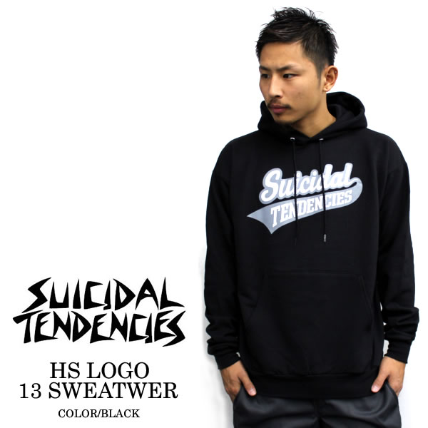 SUICIDAL TENDENCIES スイサイダルテンデンシーズ HS LOGO 13 SWEATWER / プルパーカー ブラックメンズファッション トップス アウター大 小 プルオーバー パーカ 秋冬 メンズ 冬物 秋物 裏起毛 スウェットプリント 無地 フード