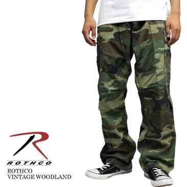 再入荷！　ROTHCO ロスコ Ultraforce Vintage Paratrooper Pants カーゴパンツ　ウッドランド カモ 迷彩柄 メンズ アメカジ　カーゴパンツ Tシャツ バッグ ミリタリー 軍 アウトドア メンズカジュアル メンズ ファッション あす楽 アメカジ