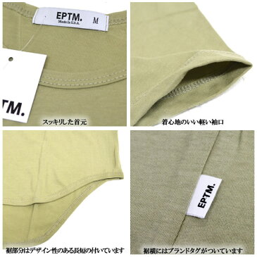 EPTM エピトミ 半袖Tシャツ ロング丈 無地 ラウンド型 メンズ ヴィンテージオリーブ レディース　ファッション　大きいサイズ　白　ロング丈　夏物　春物