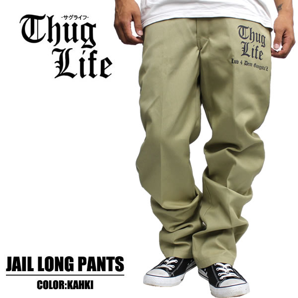 THUGLIFE サグライフ ロングパンツ THUG JAIL PANTS / カーキ ギャングスタブランド HIPHOP コラボレーションアイテム 話題 ロングパンツ ブラック メンズ ファッション あす楽 アメカジ ストリート ルード スケート