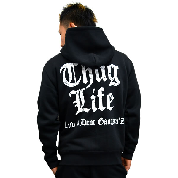 待望の再入荷！！オリジナル THUGLIFE サグライフ 長袖スウェットセットアップ THUGLIFEペイズリーロゴ ブラックセットアップ スウェット 上下セット メンズ レディース パーカー スエット ファッション メンズ