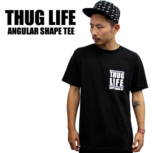 THUGLIFE サグライフ 半袖Tシャツ KEEP YA HEAD UP / ブラック×ホワイト ギャングスタブランド HIPHOP コラボレーションアイテム 話題 メンズ半袖Tシャツ メンズ ファッション あす楽 アメカジ ストリート ルード スケート