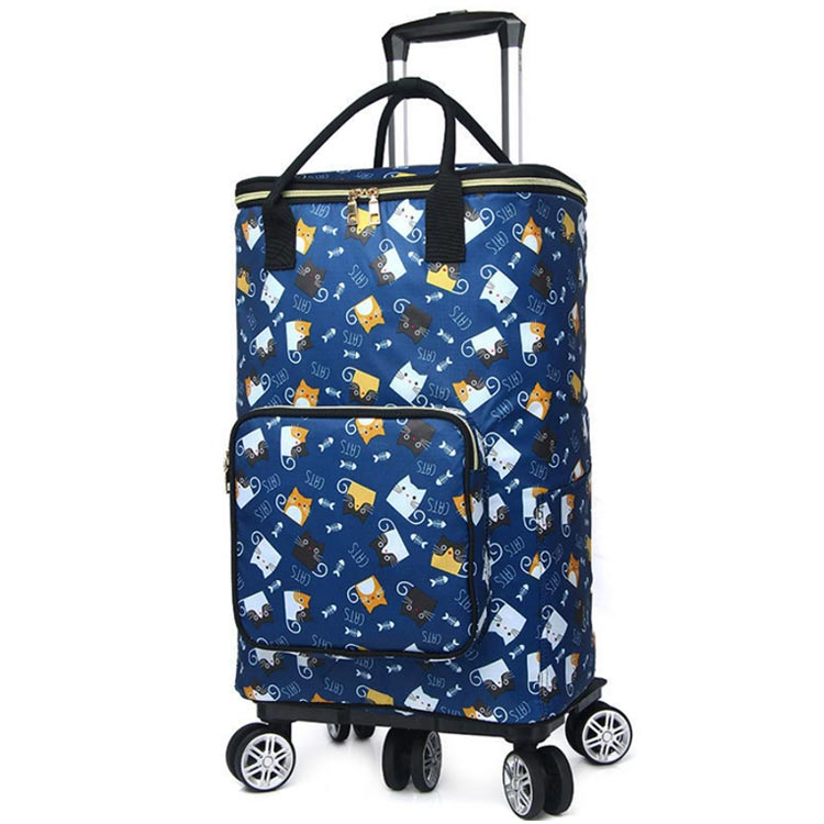 大きいサイズ 保温保冷 ショッピングカート 5輪 高齢者 横押し 買い物カート 折りたたみ シニア 大容量 キャリーカート 右利き 左利き 対応 サイドポケットあり ショッピングキャリー 撥水 軽量 老人車 敬老の日 旅行 fieldzakkashop-10004119 フィールド雑貨店 サンプル画像3