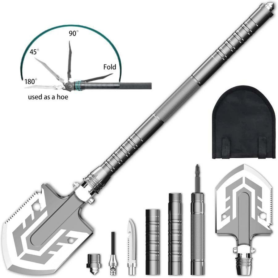 多機能シャベル 折り畳み ツルハシ サバイバル 車載 ガーデニング 園芸 除雪 軍用スコップ 雪かき 緊急ツールレザーマン 護身用グッズ キャンプ