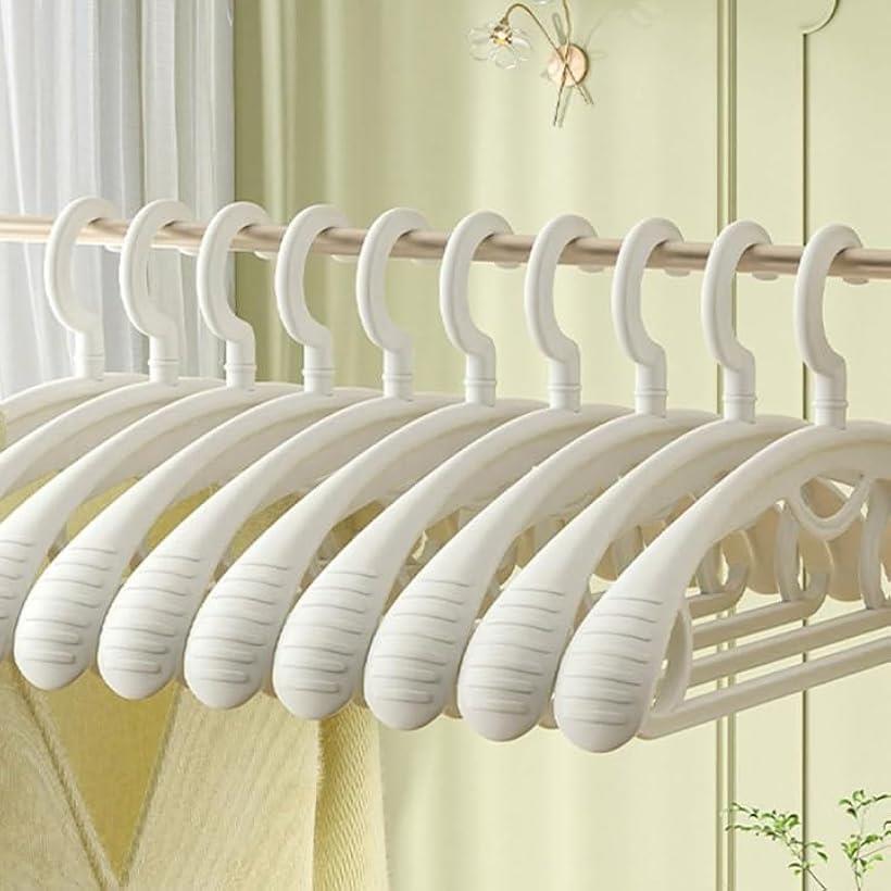ハンガー かたくずれ防止 滑らない 幅広で跡がつかない 洗濯ハンガー 10本 大切な衣類用ニット・セータ..